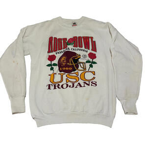 VTG USC Rose Bowl Trojans Fruit of the Loom Large L 1989 Sweater Pullover NCAA